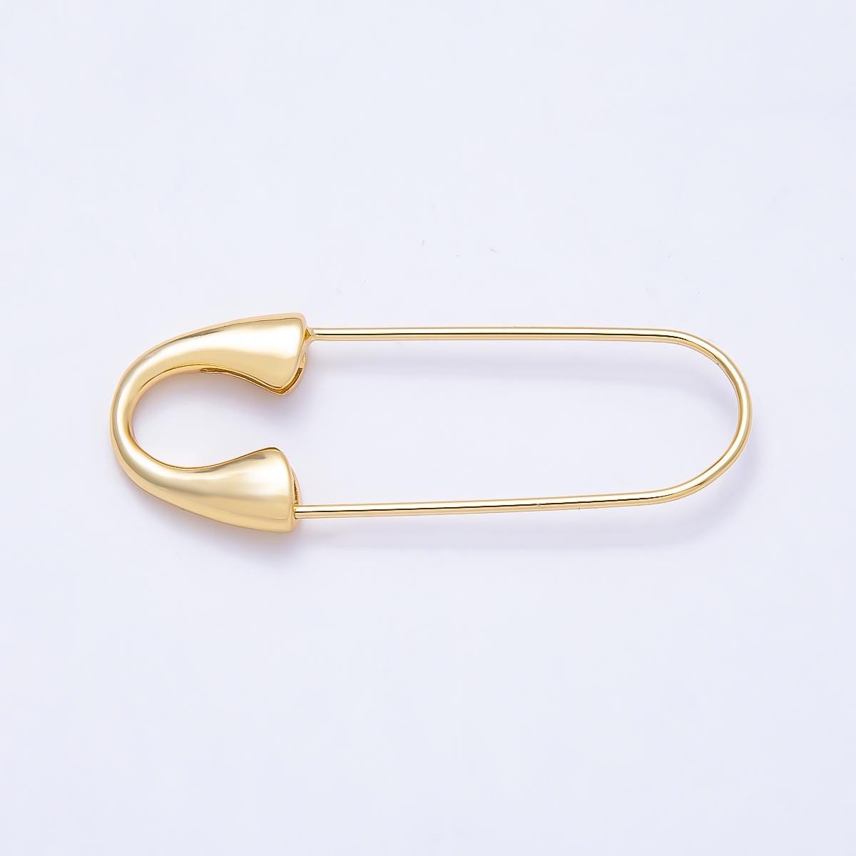16K Gold Filled 45mm Simple Minimalist Safety Pins Findings Charm Holder for Jewelry Making Necklace Bracelet Scarf Fastener| Findings-00420