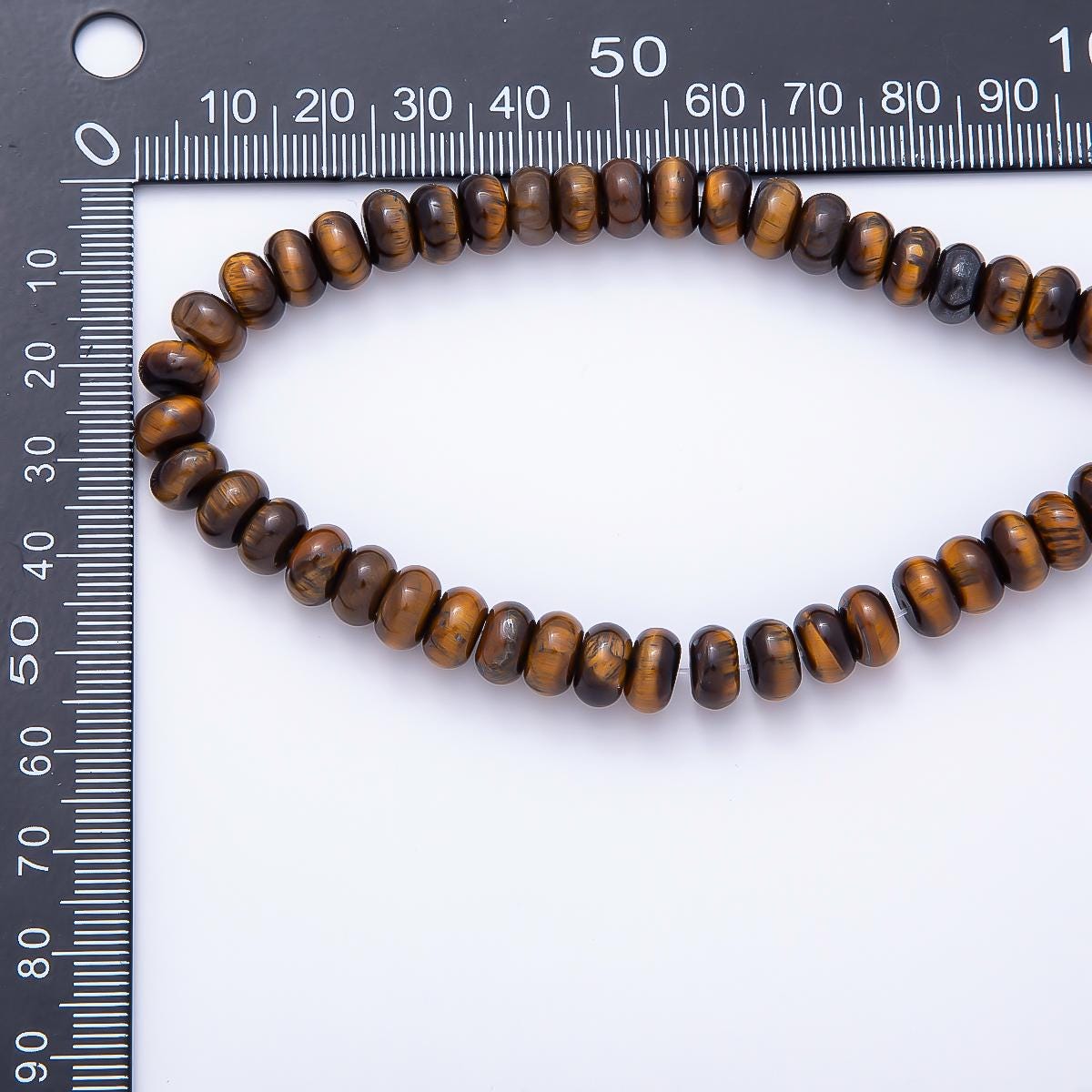 8mm Rondelle Tiger's Eye & Grey Natural Gemstone Loose Bead Strand Finding DIY Jewelry Making Supply Beading Craft Supply | WA-01441