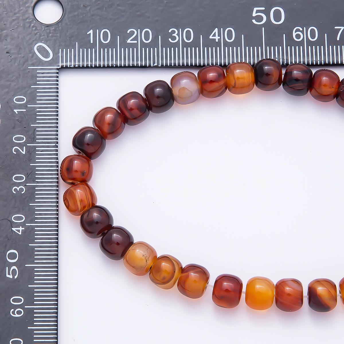 Natural Dyed Agate Stone Barrel Beads Smooth cylinder Beads 8 x 6.5 mm Wholesale Beaded By Strand WA-00017