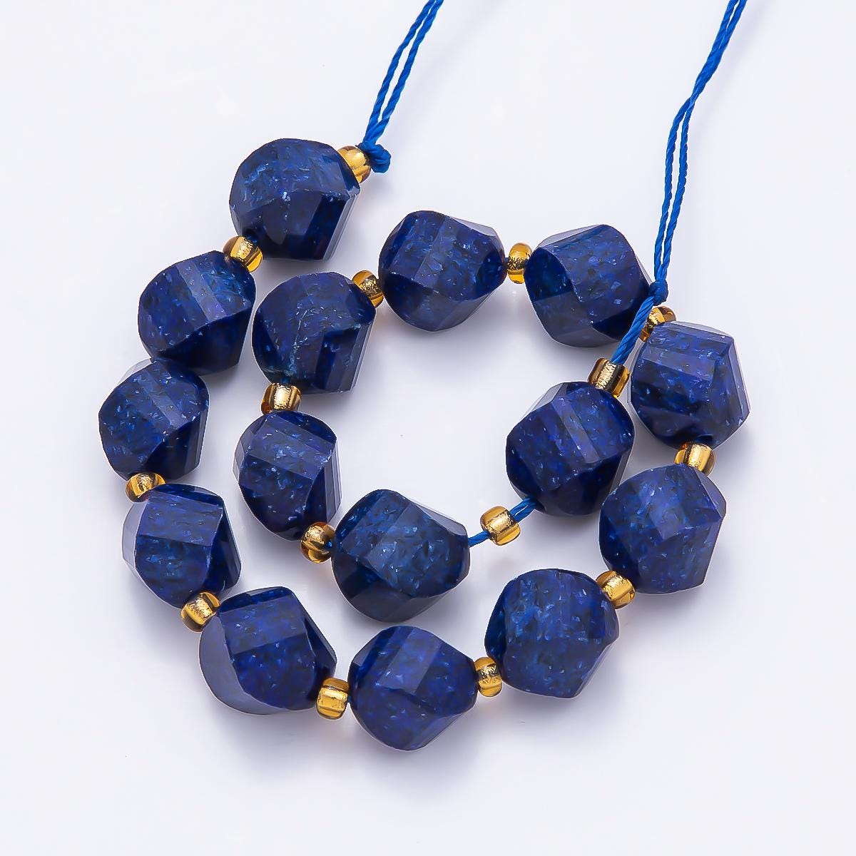 9mm Faceted Nugget Gemstone Beads | Organic Freeform Natural Dyed Stone Beads | Designer Jewelry Making Supplies WA-4760