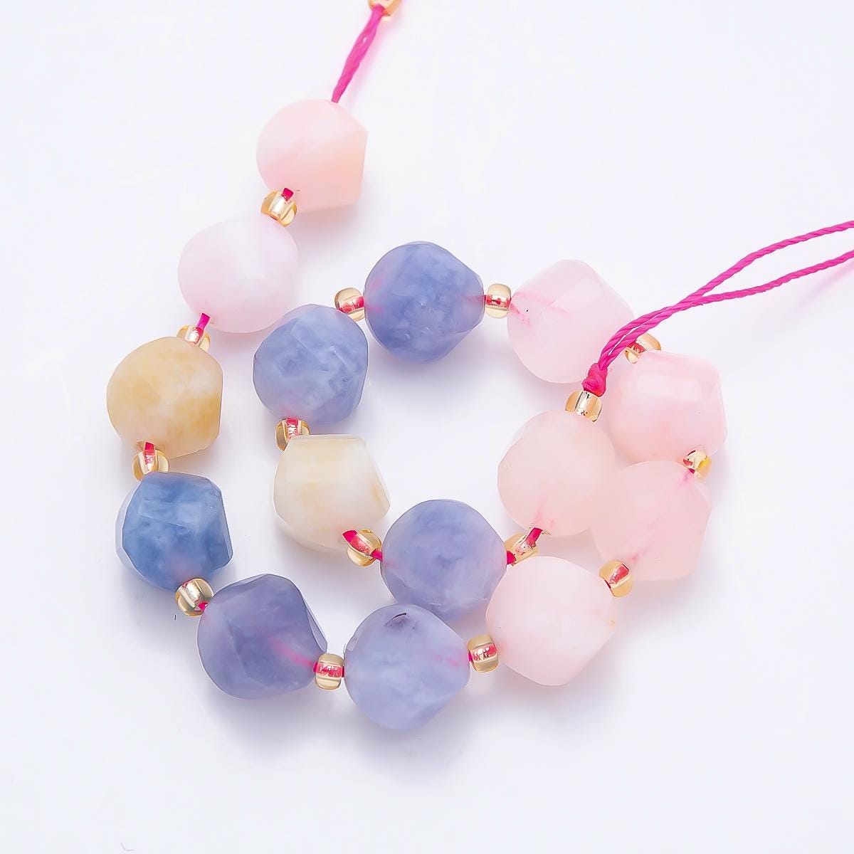 9mm Faceted Nugget Gemstone Beads | Organic Freeform Natural Dyed Stone Beads | Designer Jewelry Making Supplies WA-4760