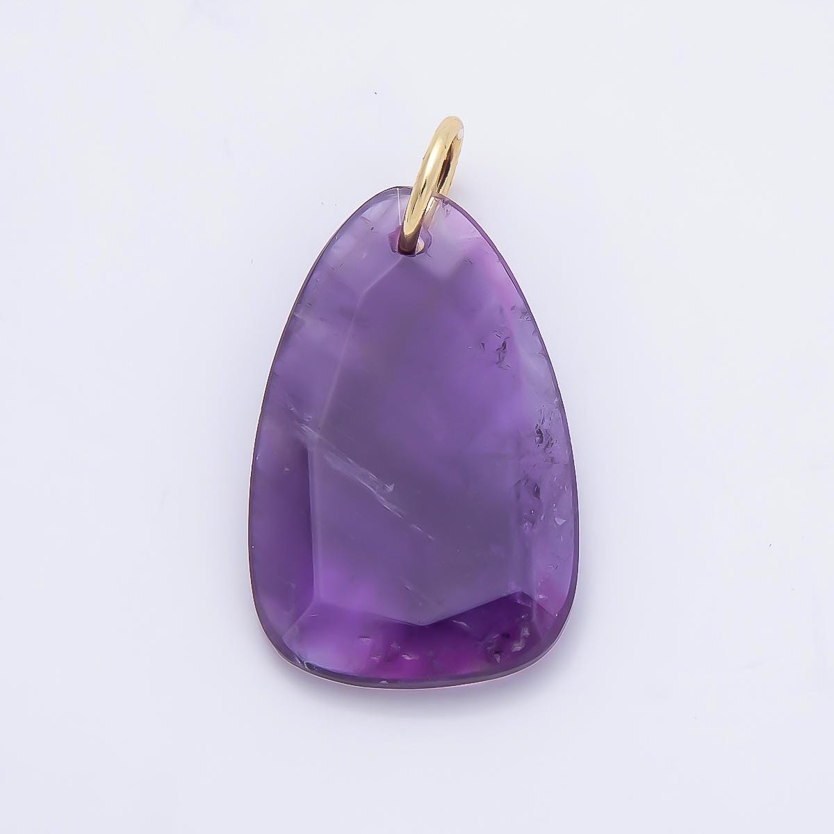 Faceted Natural Gemstone Charm 18k Gold Filled Lapis Rose Quartz Tiger Eye Turquoise Pendant for Necklace Jewelry Making Charms-1420