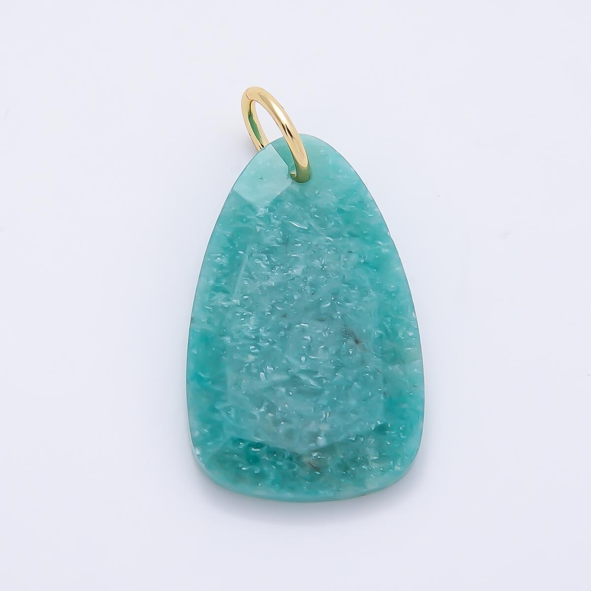 Faceted Natural Gemstone Charm 18k Gold Filled Lapis Rose Quartz Tiger Eye Turquoise Pendant for Necklace Jewelry Making Charms-1420
