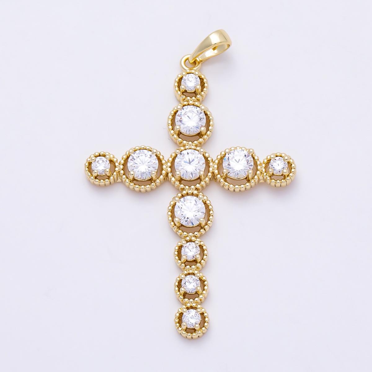 Big cubic cross charm micro pave charm for bracelet necklace pendant religious necklace 18k gold filled cross jewelry making Charms-1401