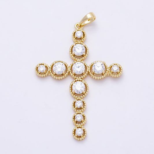 Big cubic cross charm micro pave charm for bracelet necklace pendant religious necklace 18k gold filled cross jewelry making Charms-1401