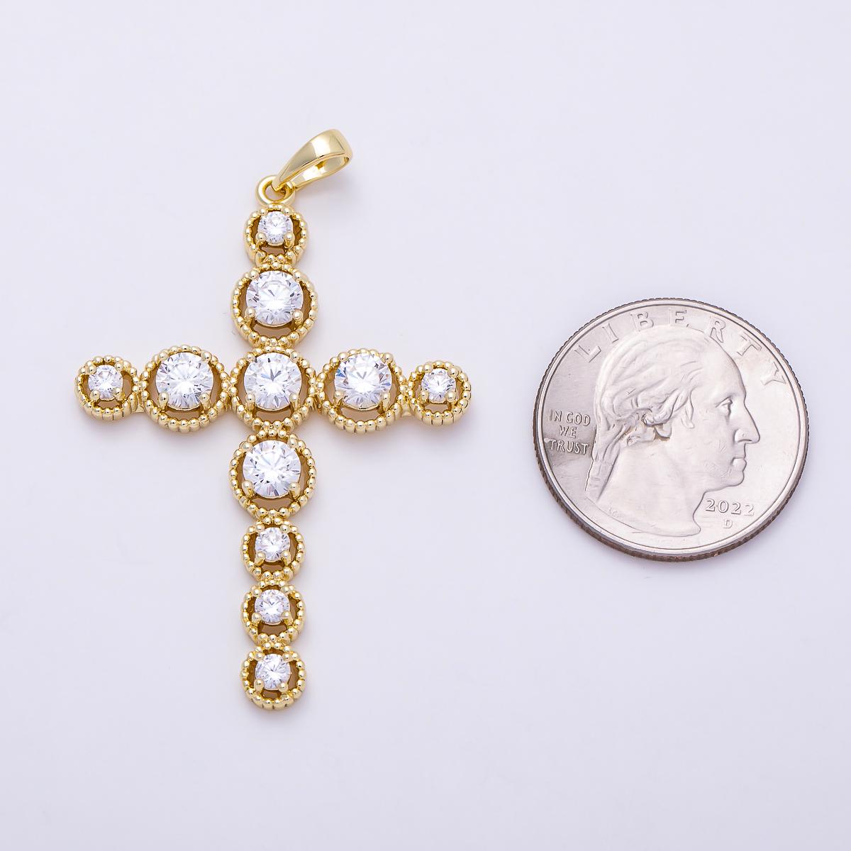 Big cubic cross charm micro pave charm for bracelet necklace pendant religious necklace 18k gold filled cross jewelry making Charms-1401