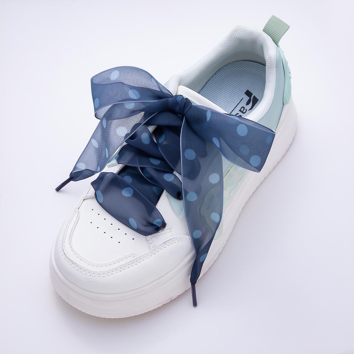 Colorful Polka Dotted 55 Inch Ribbon Shoelace Accessories Mesh Laces for Sneakers Trendy Fashion for Her | WB-00354