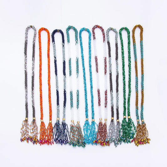 Handmade 7mm Multi Layer Fringe Knot Lariat Multifaceted Crystal Gemstone Chain 36 Inch Necklace Boho Multi Strand Wrap Jewelry | WA-01145