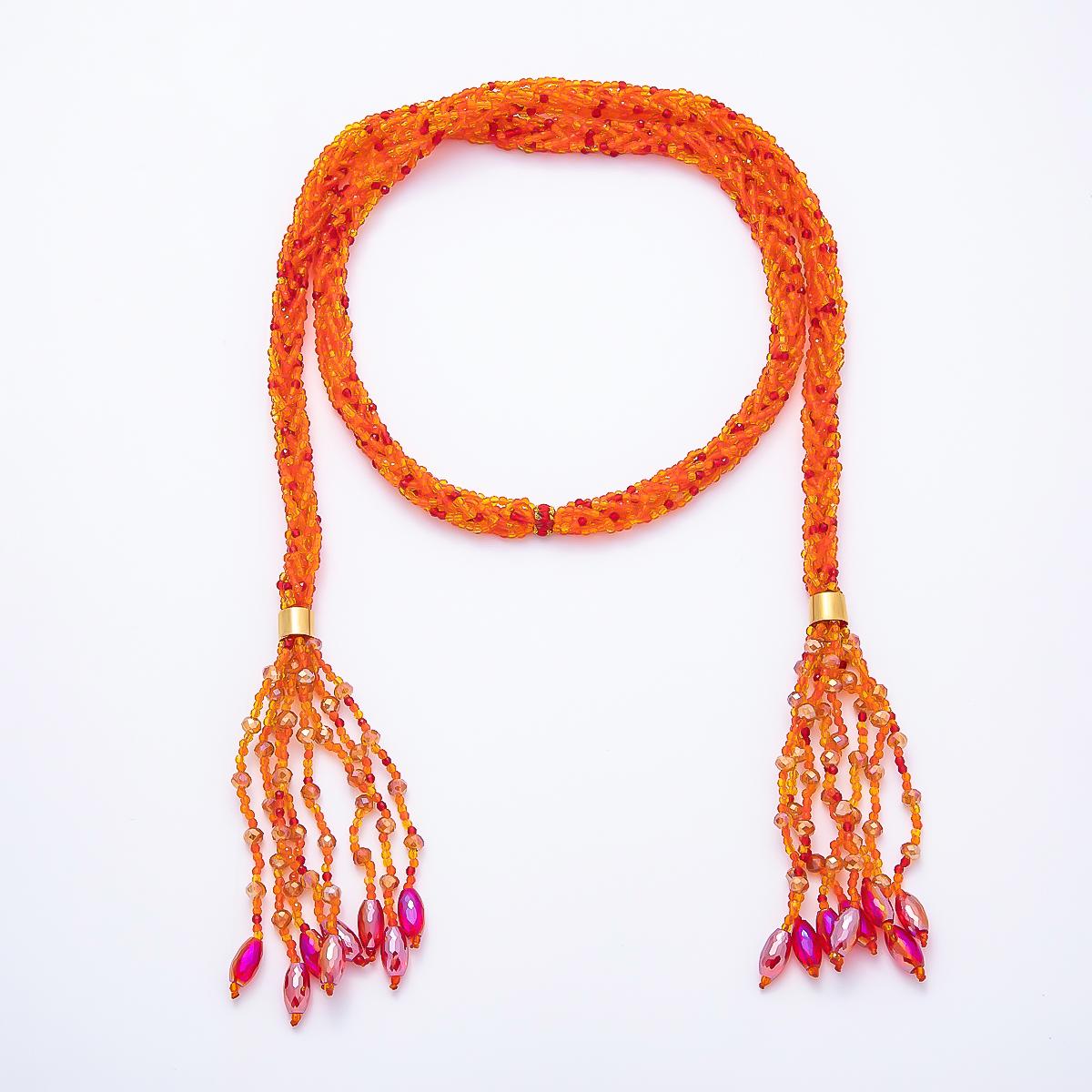 Handmade 7mm Multi Layer Fringe Knot Lariat Multifaceted Crystal Gemstone Chain 36 Inch Necklace Boho Multi Strand Wrap Jewelry | WA-01145