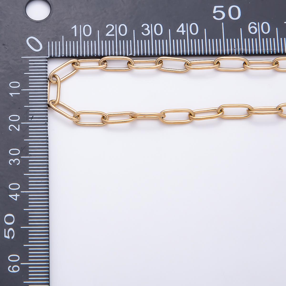 PVD Gold Stainless Steel 10mm x 4mm Minimalist Paperclip Unfinished Chain by Yard Jewelry Making Supplies Wholesale Bulk | Roll-01889