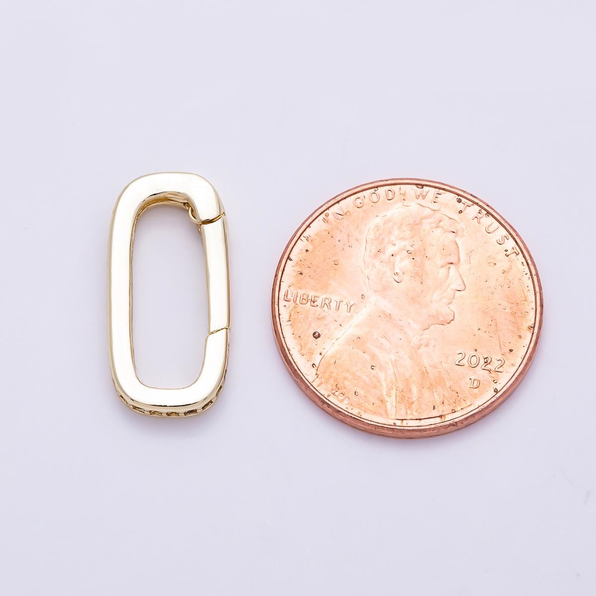 16K Gold Filled 17.5mm Micro Paved CZ Oblong Push Gate Enhancer Findings in Gold & Silver Jewelry Making DIY Component | Findings-00424