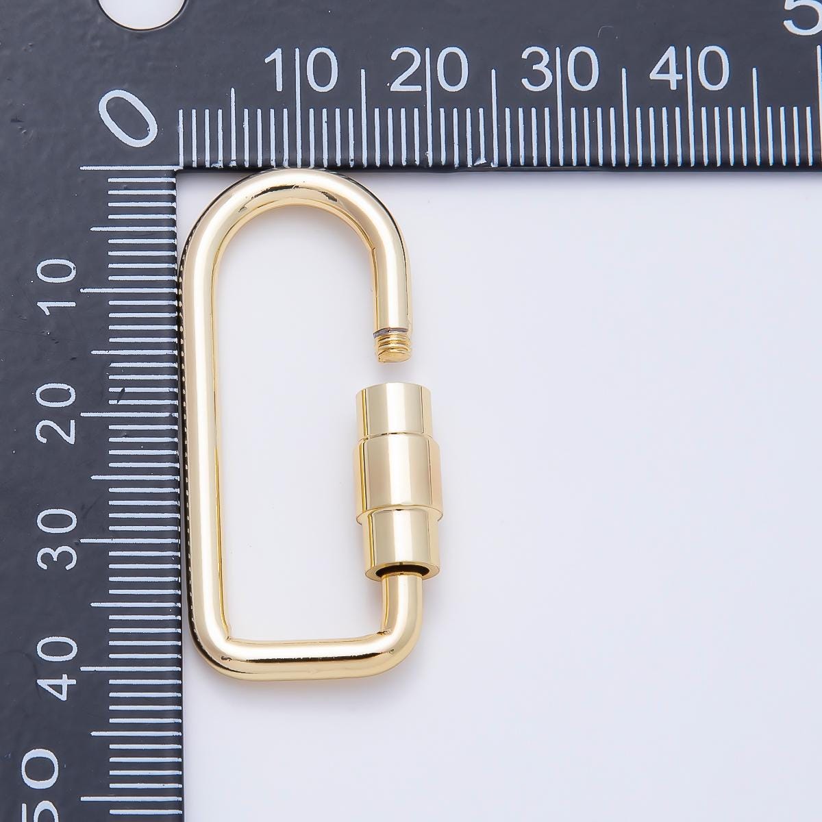 18K Gold Filled 60mm Big Viral Bag Charm Oval Carabiner Lock Clasp Closure Finding interlocking clasp Charm Holder | FINDINGS-00481