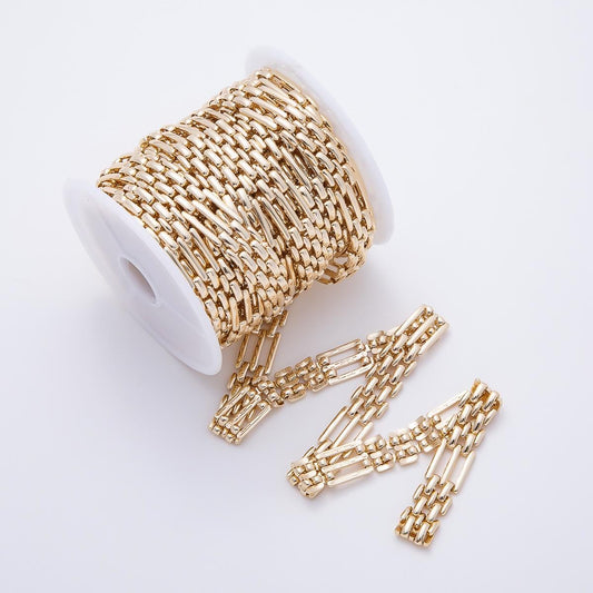Gold Panther Link Chain by Yard 9.2mm Panther Link Chain Wholesale bulk Roll Chain for DIY Jewelry Making Supply ROLL-1893