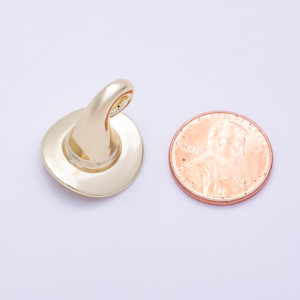 Dainty Gold Hat Charm 18k gold filled Witch Wizard Hat Pendant for Halloween Jewelry Inspired Charms-01486