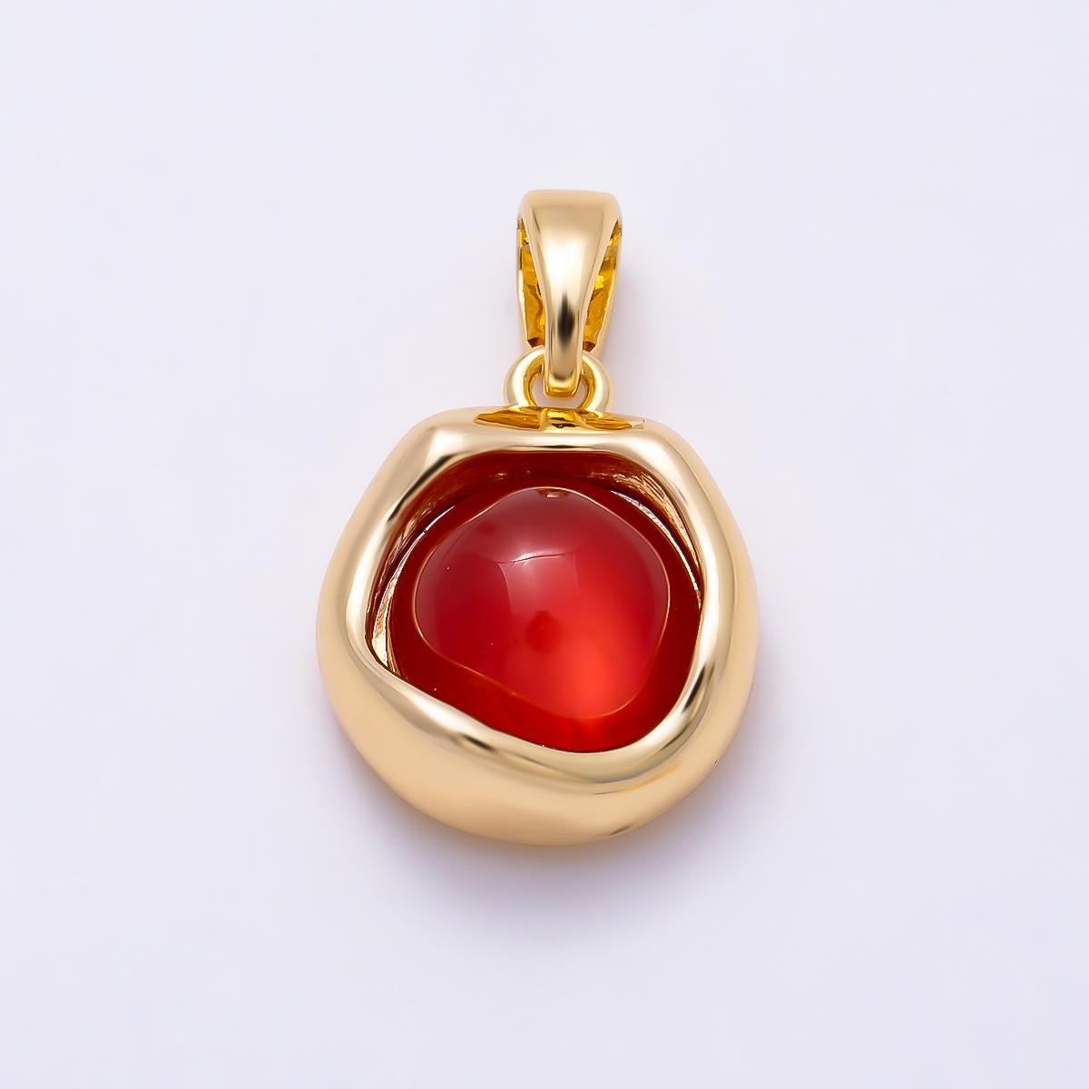 16k Gold Filled 21mm Tiger Eye Gemstone Pendant Protection Stone Charm Minimalist Boho Style DIY Jewelry Supply for Necklace | CHARMS-00548