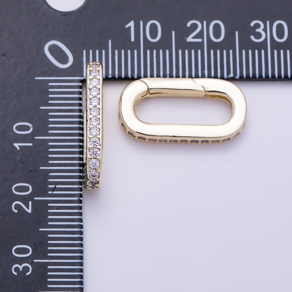 Dainty 16k gold fill spring gate oval ring clasp push gate ring cz oval ring, gold filled charm holder link connector Findings-426