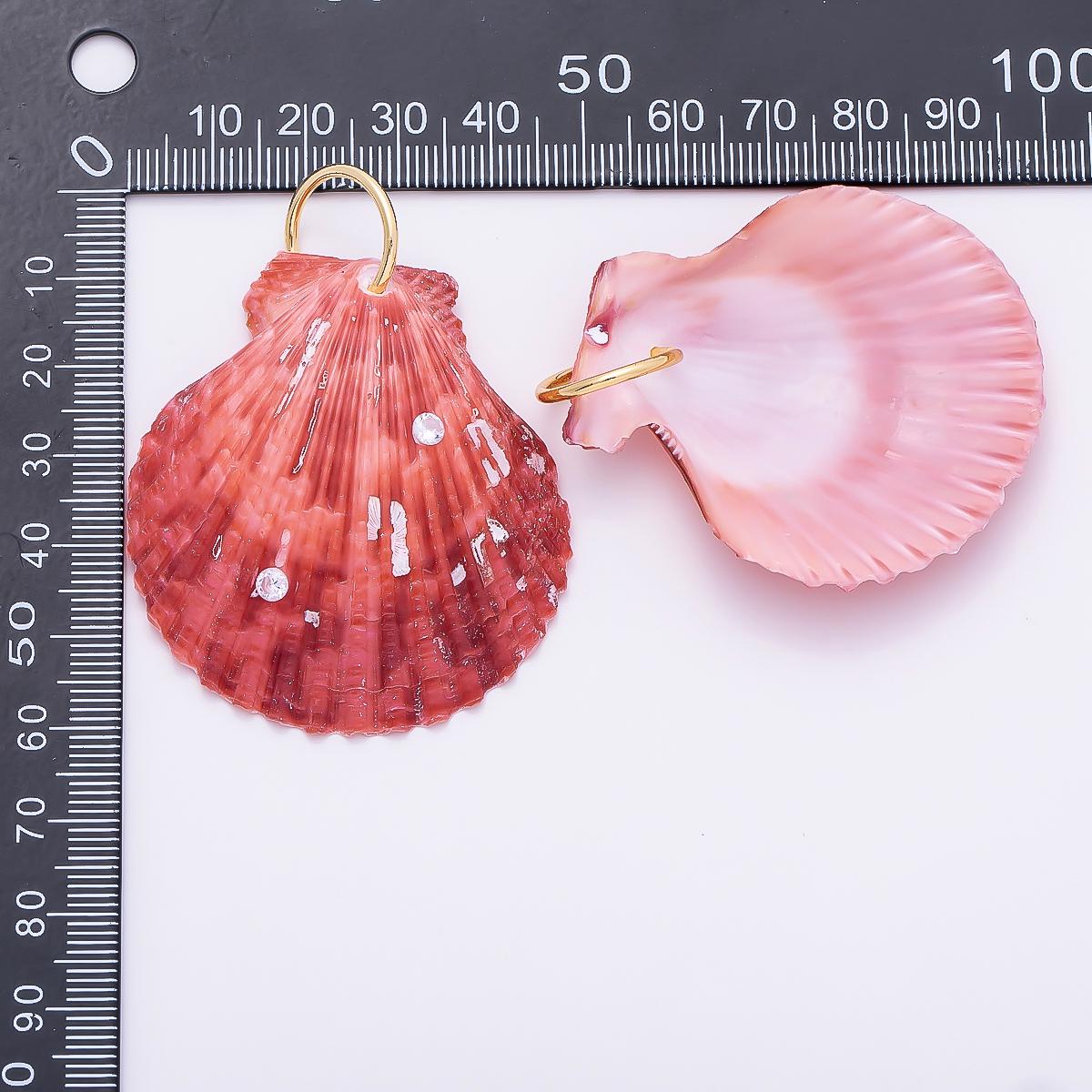 Natural Scallop Shell Pendant, Genuine Seashell Charm Coastal Beach Shell Pendant, Ocean Jewelry Charm, Mermaid Necklace Pendant Charms-1473