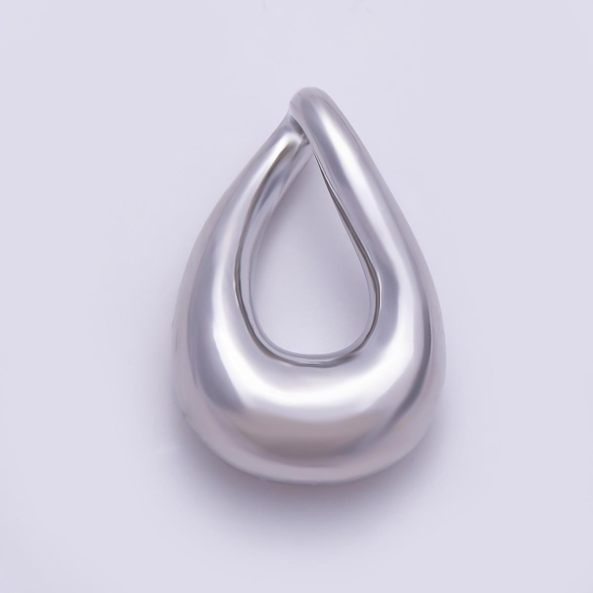16K Gold Filled 17.7mm Chunky Teardrop Pendant Findings Waterdrop Open Hoop Loop Charm DIY Jewelry Making Supplies Necklace | Findings-00421