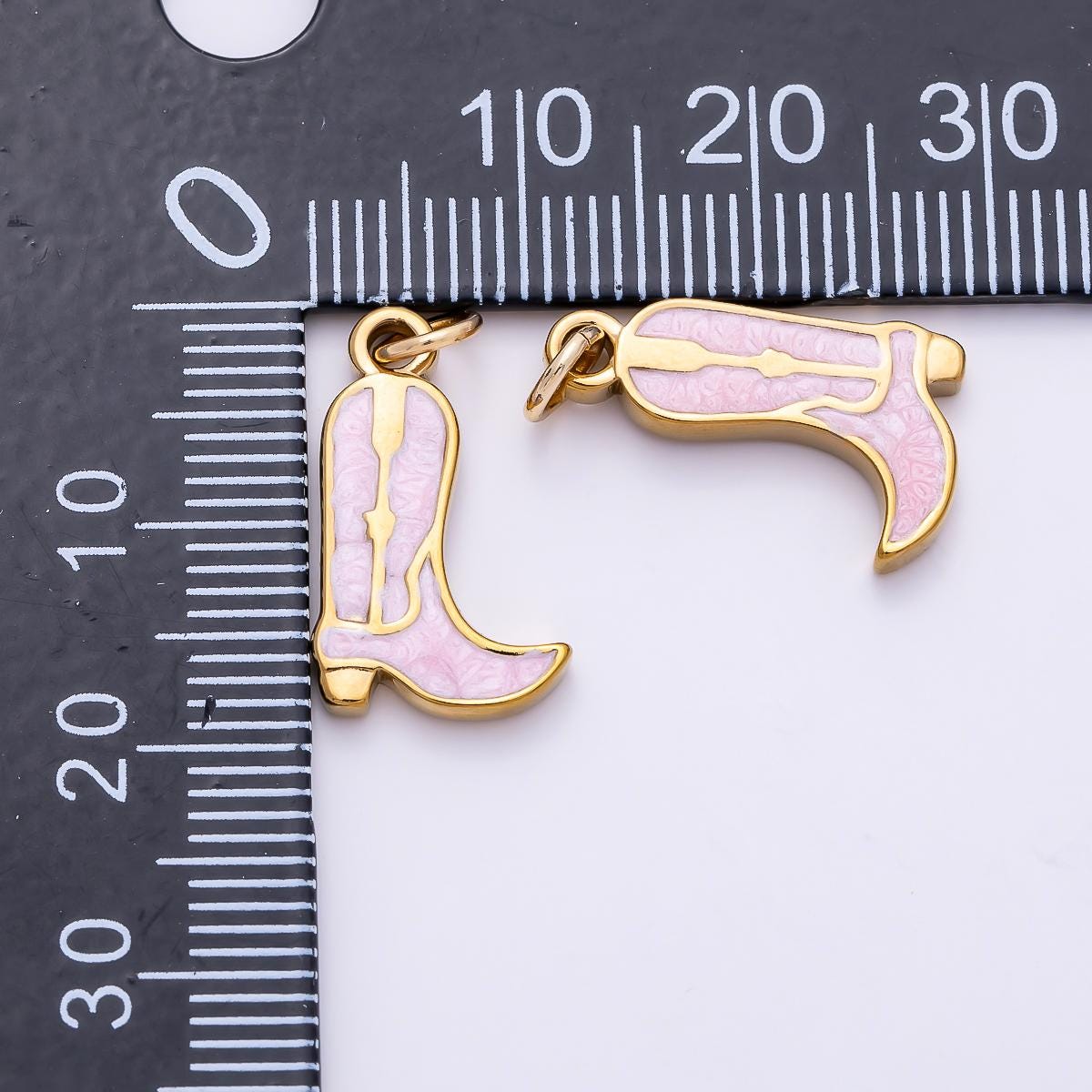 PVD Stainless Steel 18mm Pink, Blue, Black Enamel Cowboy Boots Charm Colorful Glitter Country Music Boot DIY Jewelry Supply | Charms-01444