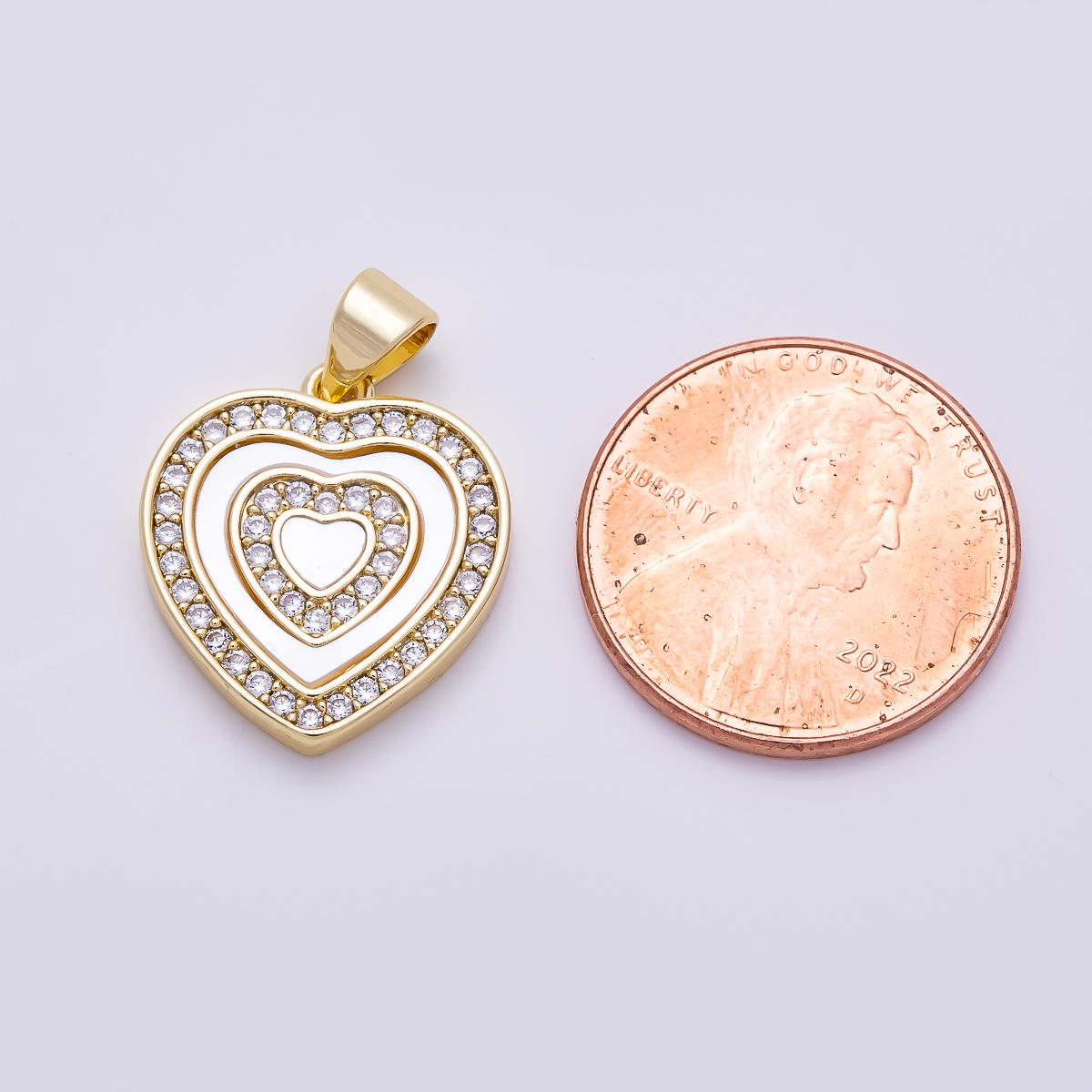 16K Gold Filled 18mm Shell Pearl Micro Paved CZ Heart Pendant Layered Shell Romantic Jewelry DIY Supply custom Necklace for her|Charms-01454