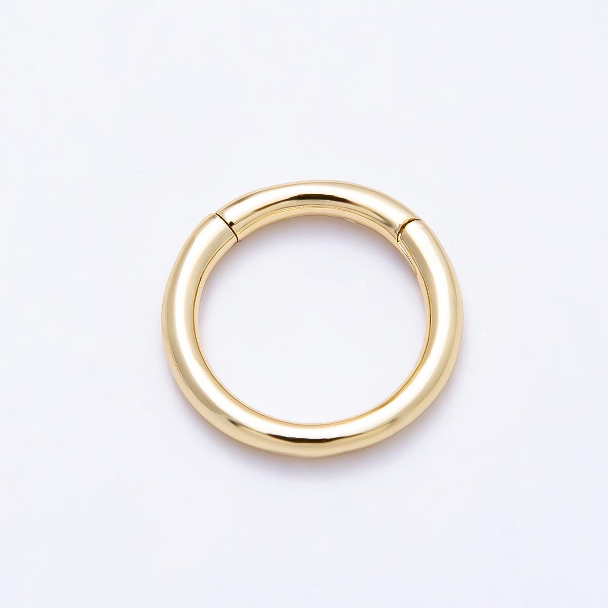 16K Gold Filled 15mm Minimalist Circle Round Pull Gate Findings Circle Connector DIY Jewelry Making Supply Charm Holder | Findings-00418