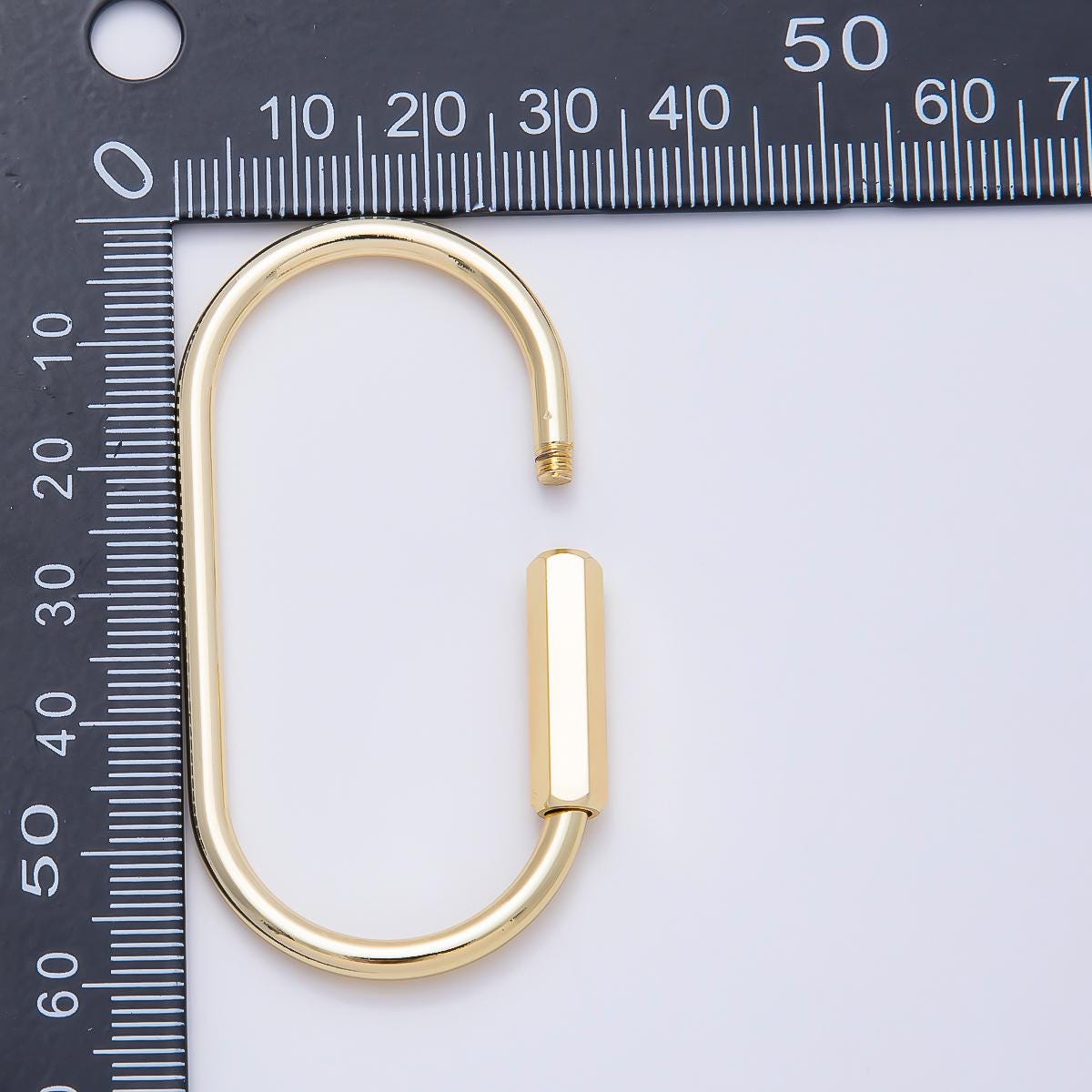 18K Gold Filled 60mm Big Viral Bag Charm Oval Carabiner Lock Clasp Closure Finding interlocking clasp Charm Holder | FINDINGS-00481