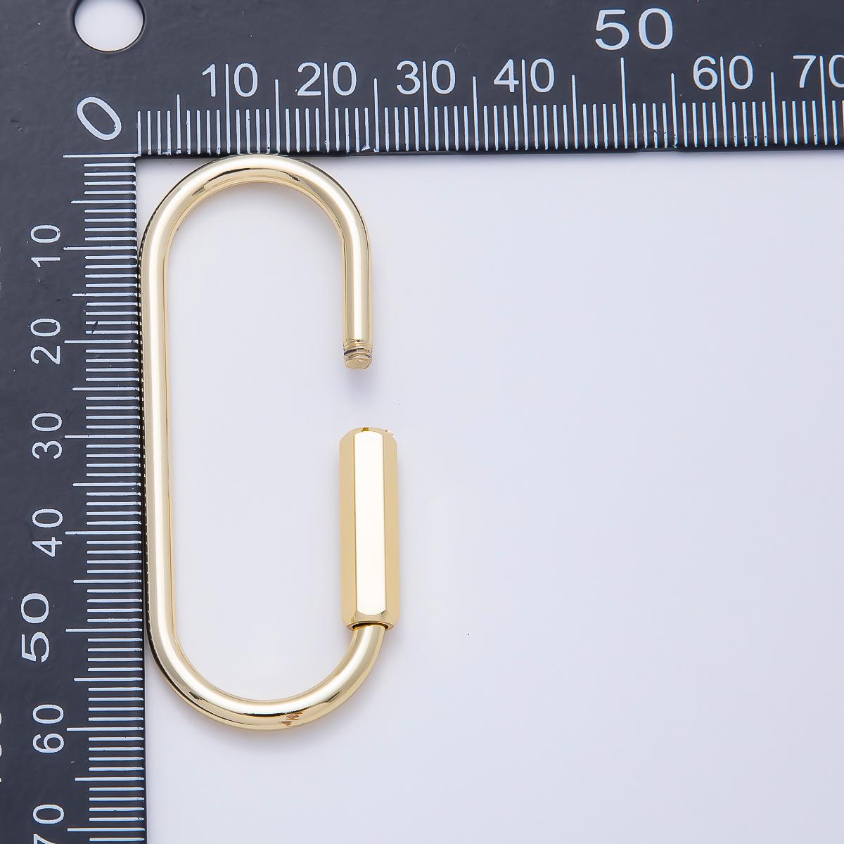 18K Gold Filled 60mm Big Viral Bag Charm Oval Carabiner Lock Clasp Closure Finding interlocking clasp Charm Holder | FINDINGS-00481