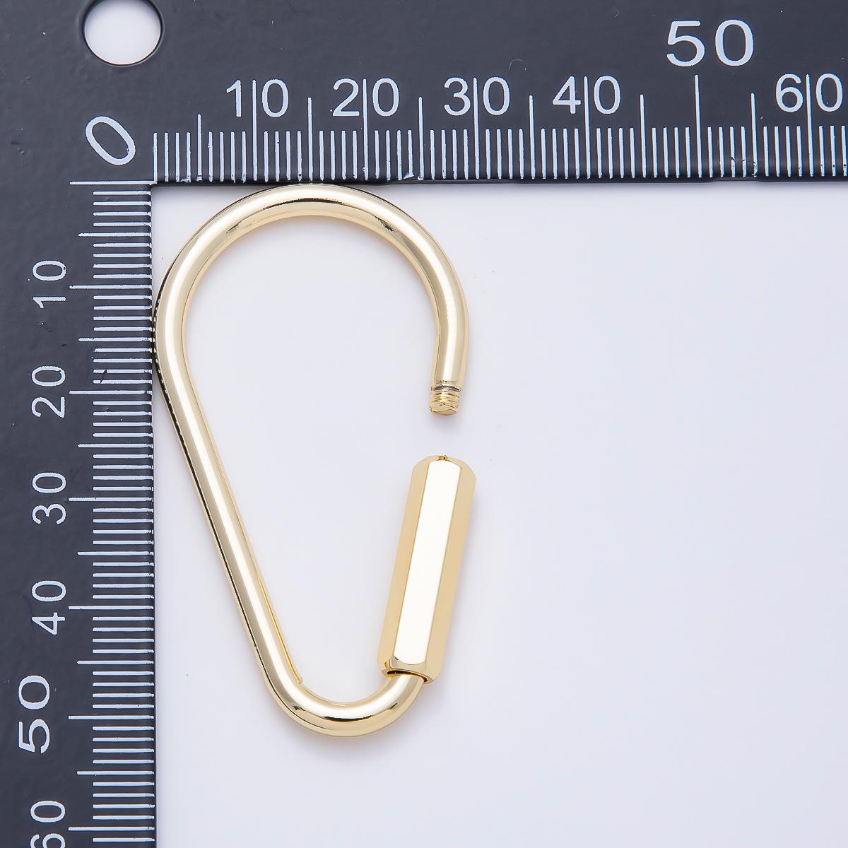 18K Gold Filled 60mm Big Viral Bag Charm Oval Carabiner Lock Clasp Closure Finding interlocking clasp Charm Holder | FINDINGS-00481
