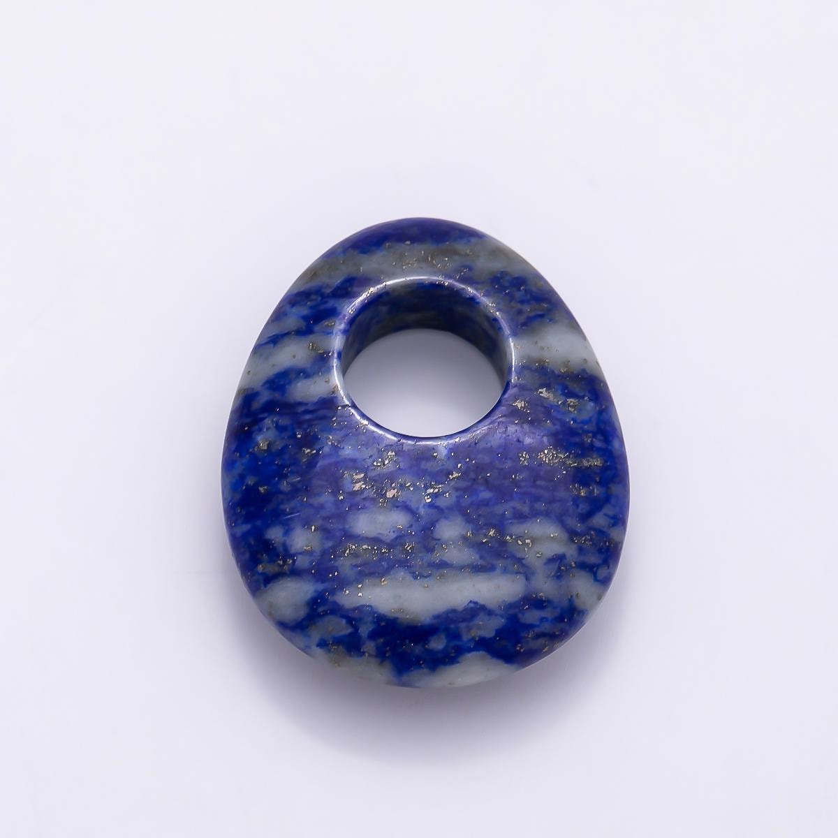 Gemstone Oval Donut Pendant Beads Cord Necklace Charm Drop Charm Semi Precious Stone Findings-470