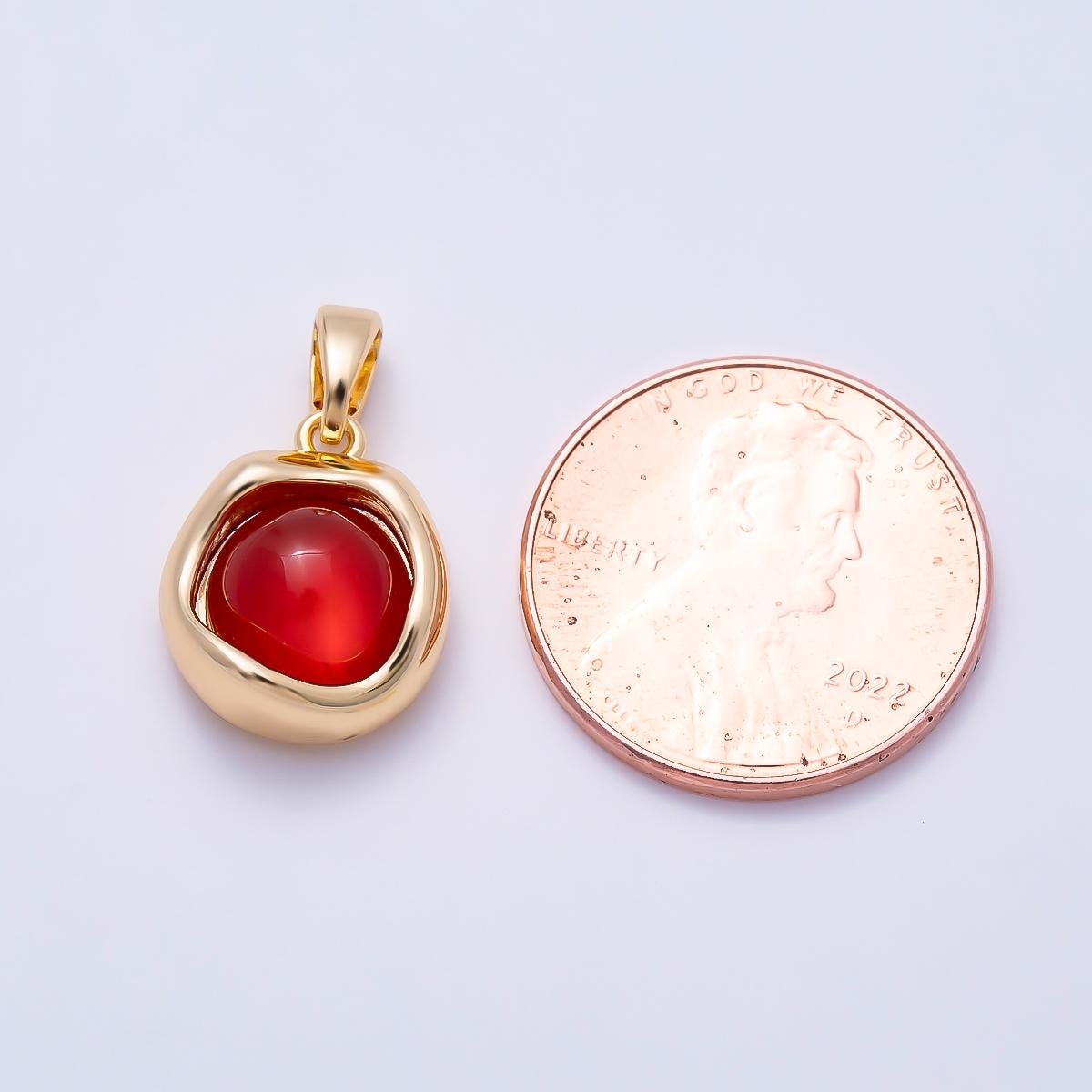 16k Gold Filled 21mm Tiger Eye Gemstone Pendant Protection Stone Charm Minimalist Boho Style DIY Jewelry Supply for Necklace | CHARMS-00548