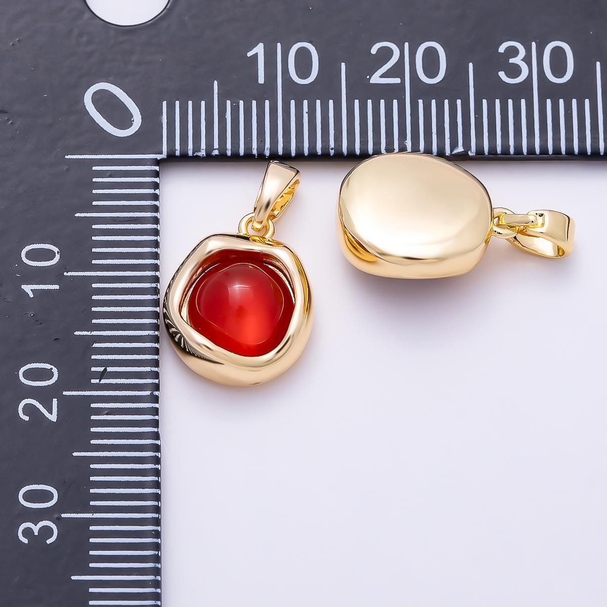 16k Gold Filled 21mm Tiger Eye Gemstone Pendant Protection Stone Charm Minimalist Boho Style DIY Jewelry Supply for Necklace | CHARMS-00548