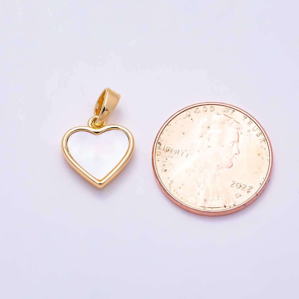 16K Gold Filled 12mm Shell Pearl Heart Bezel Charm Minimalist Romantic Jewelry Supply Elegant Gift for her necklace bracelet | Charms-01503