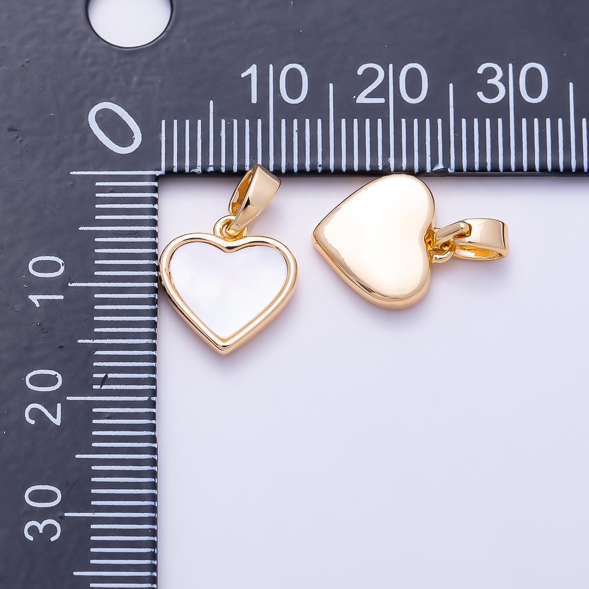 16K Gold Filled 12mm Shell Pearl Heart Bezel Charm Minimalist Romantic Jewelry Supply Elegant Gift for her necklace bracelet | Charms-01503